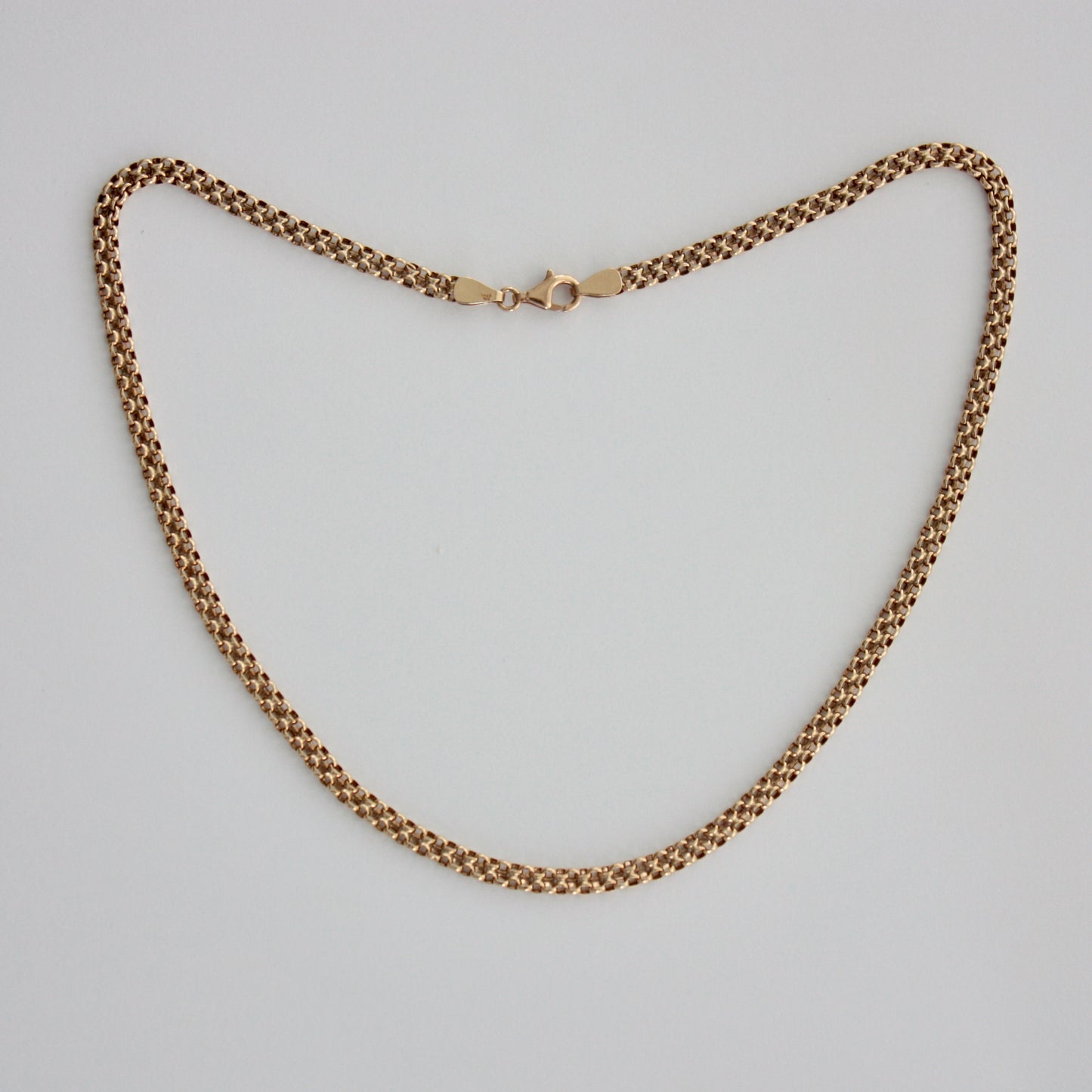 Vintage 9ct Gold Double Belcher Chain Necklace