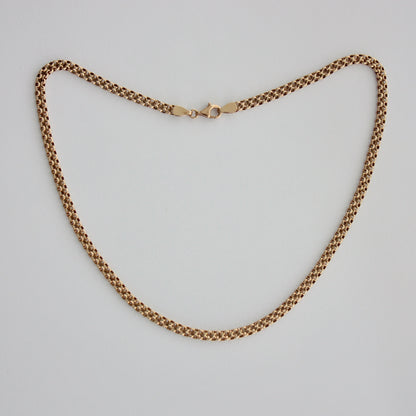 Vintage 9ct Gold Double Belcher Chain Necklace