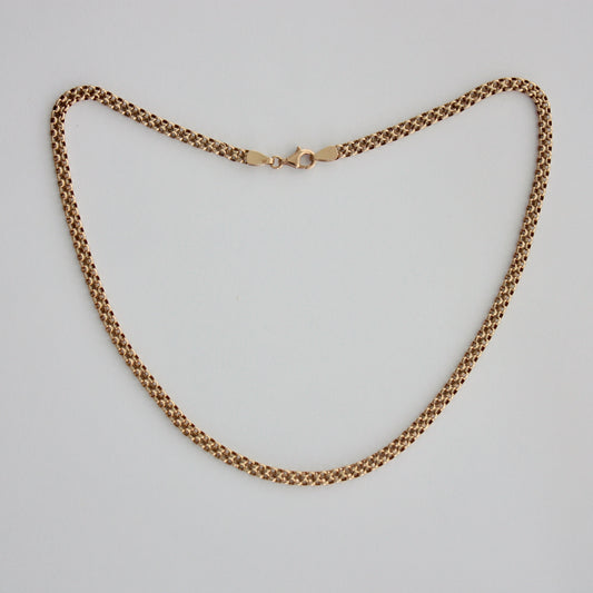 Vintage 9ct Gold Double Belcher Chain Necklace