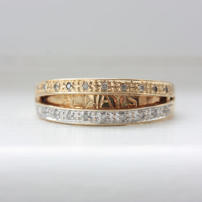 Pre-owned 9ct Gold Diamond Hidden Message Ring - 'Always'