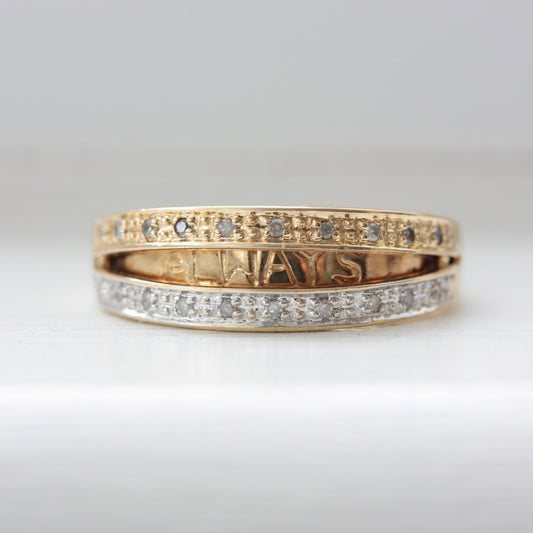 Pre-owned 9ct Gold Diamond Hidden Message Ring - 'Always'