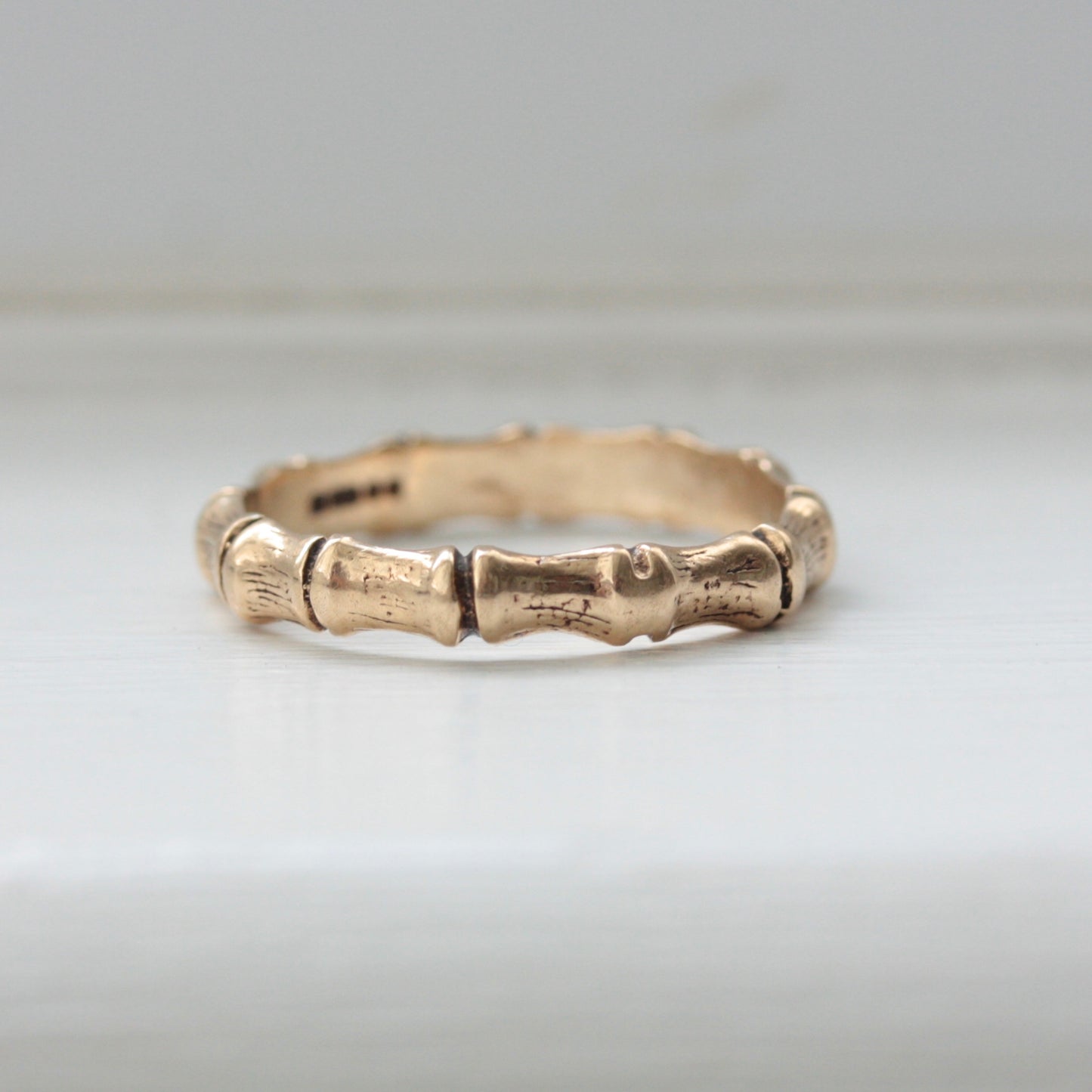 Vintage 9ct Gold Bamboo Ring, 1978