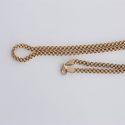 Vintage 9ct Gold Double Belcher Chain Necklace