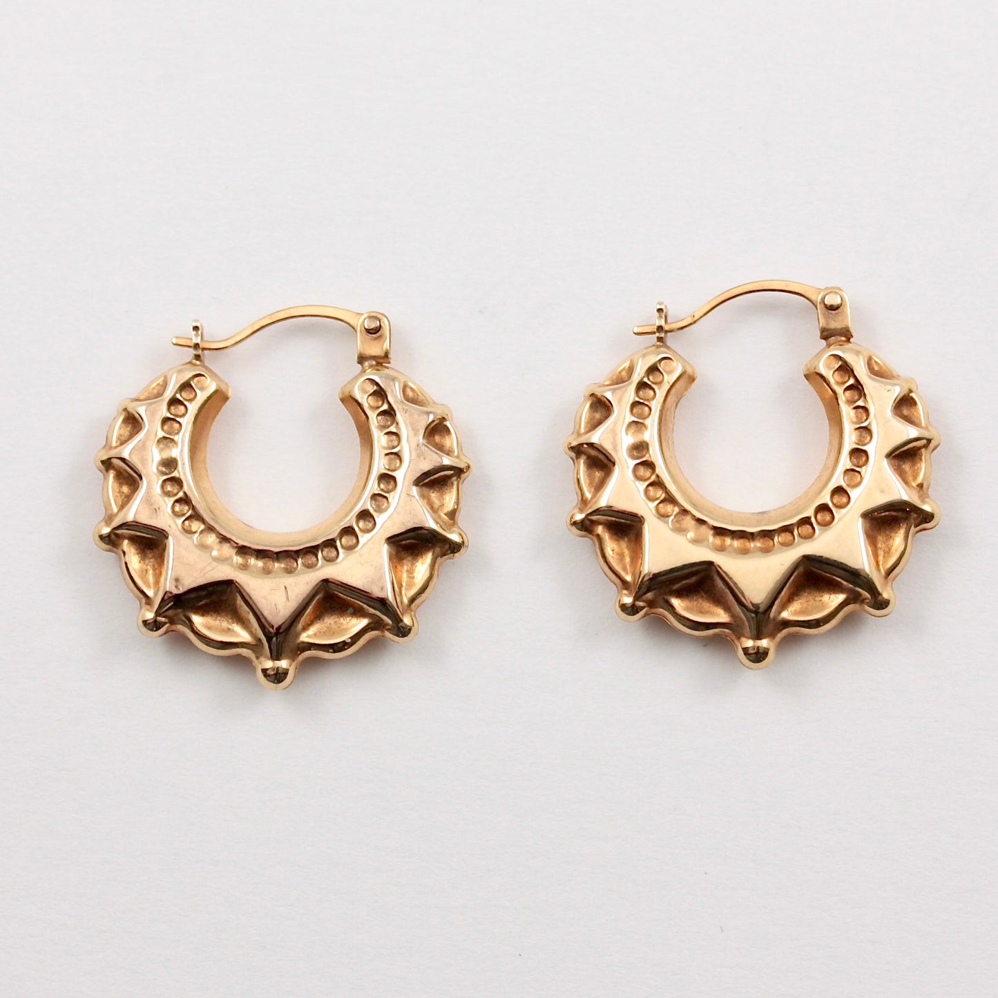 Pre-owned 9ct Gold Traditional Style Creole Hoop Earrings, Medium
