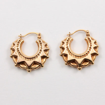 Pre-owned 9ct Gold Traditional Style Creole Hoop Earrings, Medium