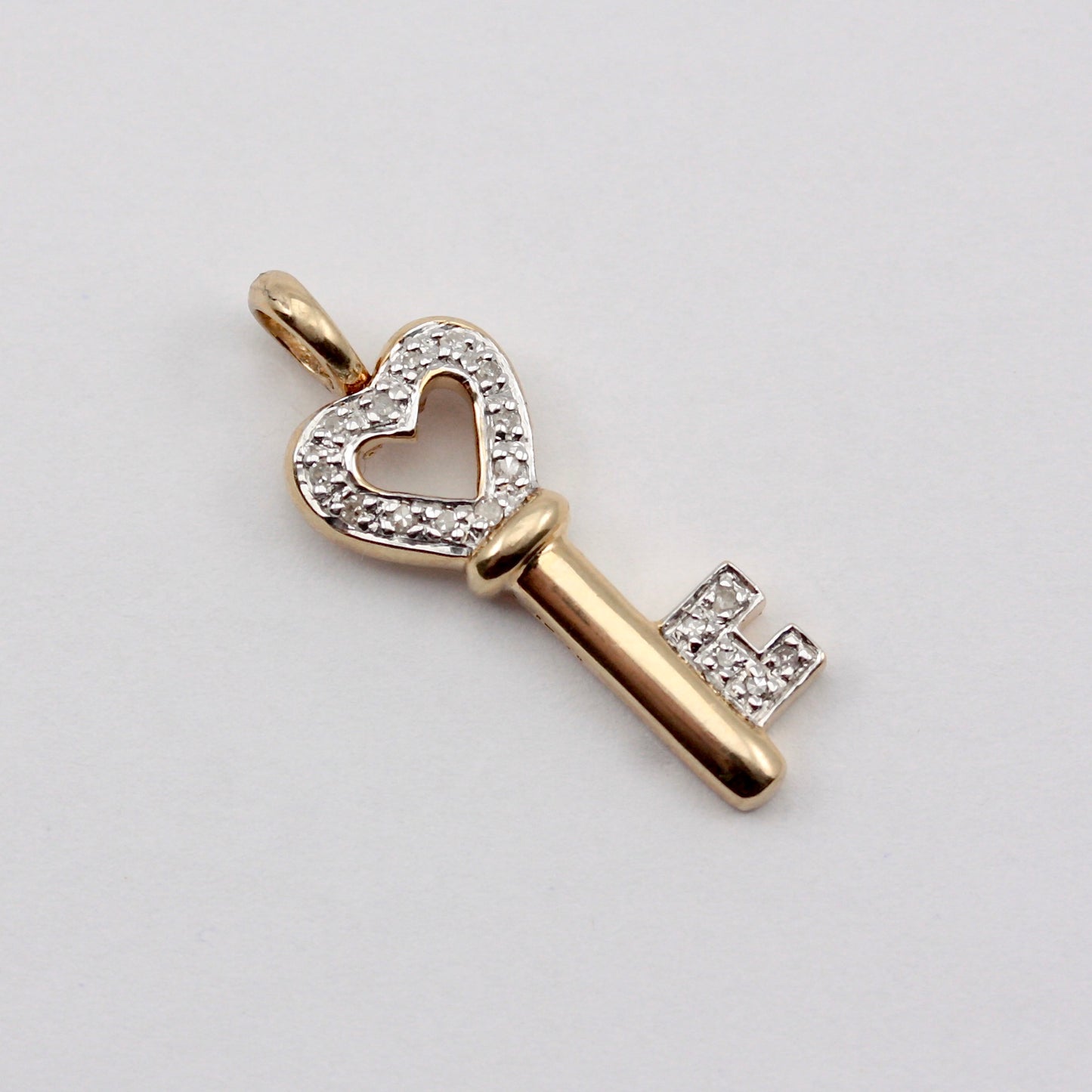 Pre-owned 9ct Gold and Diamond Key Charm / Pendant 
