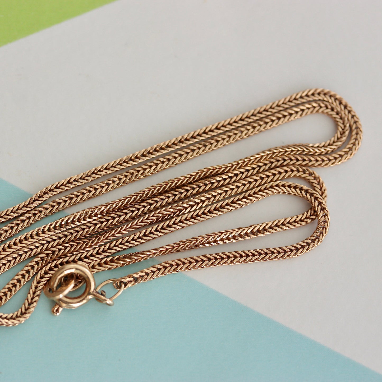 Vintage 9ct Gold Foxtail Chain Necklace, 1979