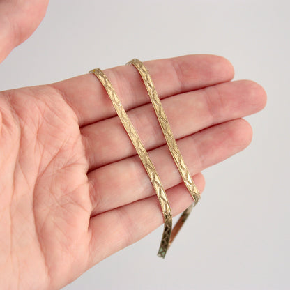 Vintage 9ct Gold Pattered Herringbone Necklace, 1988