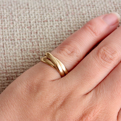 Vintage 9ct Yellow Gold Russian Wedding Band Ring, 1994
