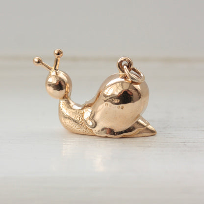 Vintage 9ct Gold Snail Charm, 1979