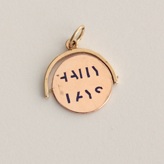 vintage 9ct gold happy days spinning pendant