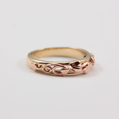Pre-owned 9ct Rose and Yellow Welsh Gold 'Tree of Life' Ring