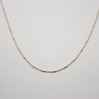 Pre-owned 9ct White Gold Rope Chain Necklace with Yellow Gold Beads