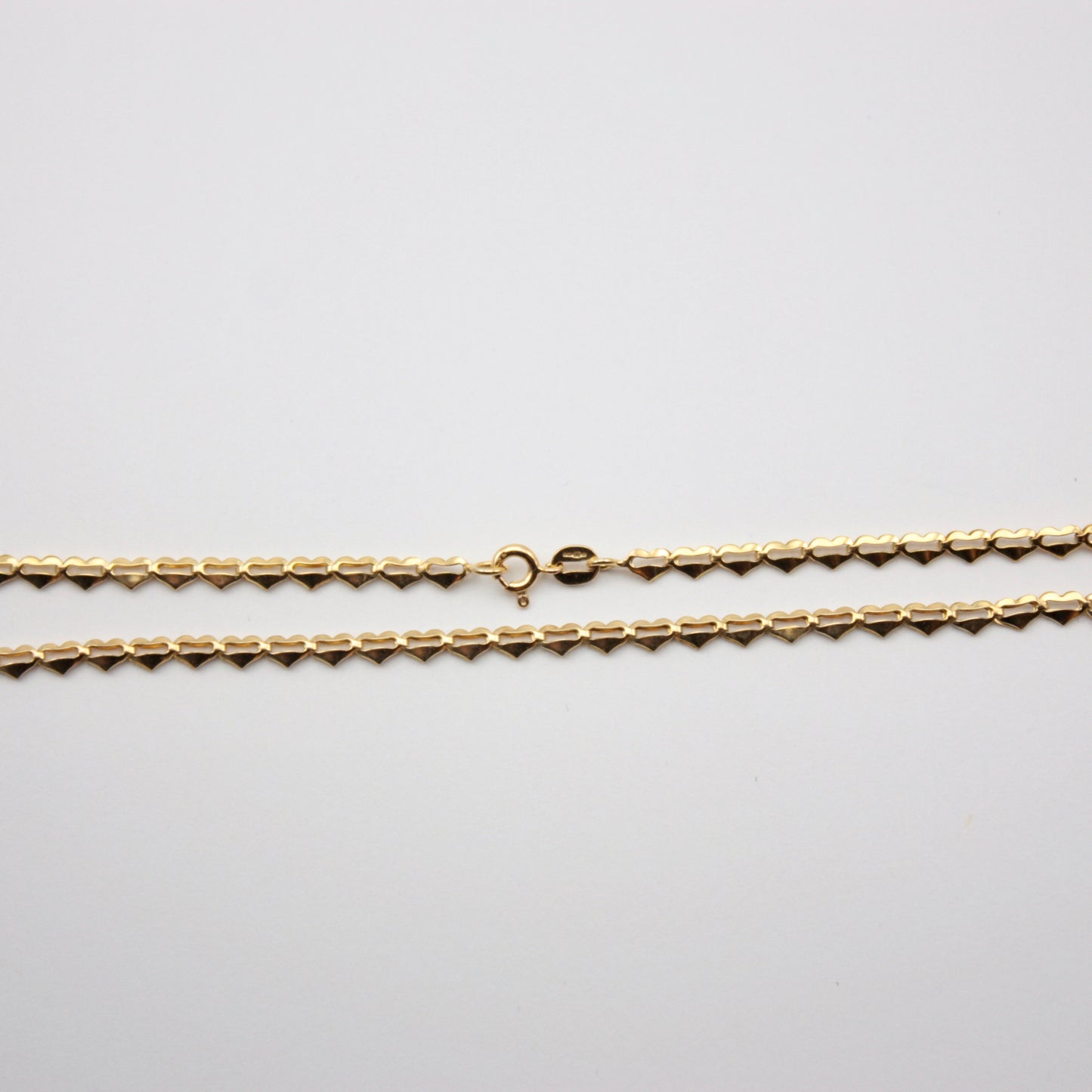 Vintage 9ct Gold Heart Link Chain Necklace