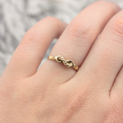 Vintage 14ct Yellow Gold Knot Front Ring, 14K Gold, Size M 1/5