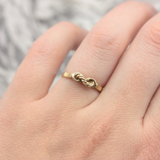 Vintage 14ct Yellow Gold Knot Front Ring, 14K Gold, Size M 1/5
