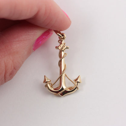 Pre-owned 9ct Gold Anchor Pendant