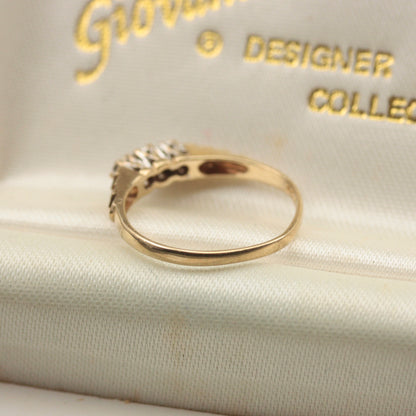 Vintage 9ct Gold Diamond Three Stone Ring, 1989