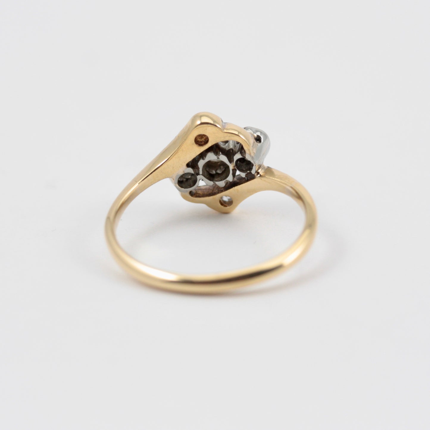 Vintage 18ct Gold and Platinum Diamond Crossover Ring