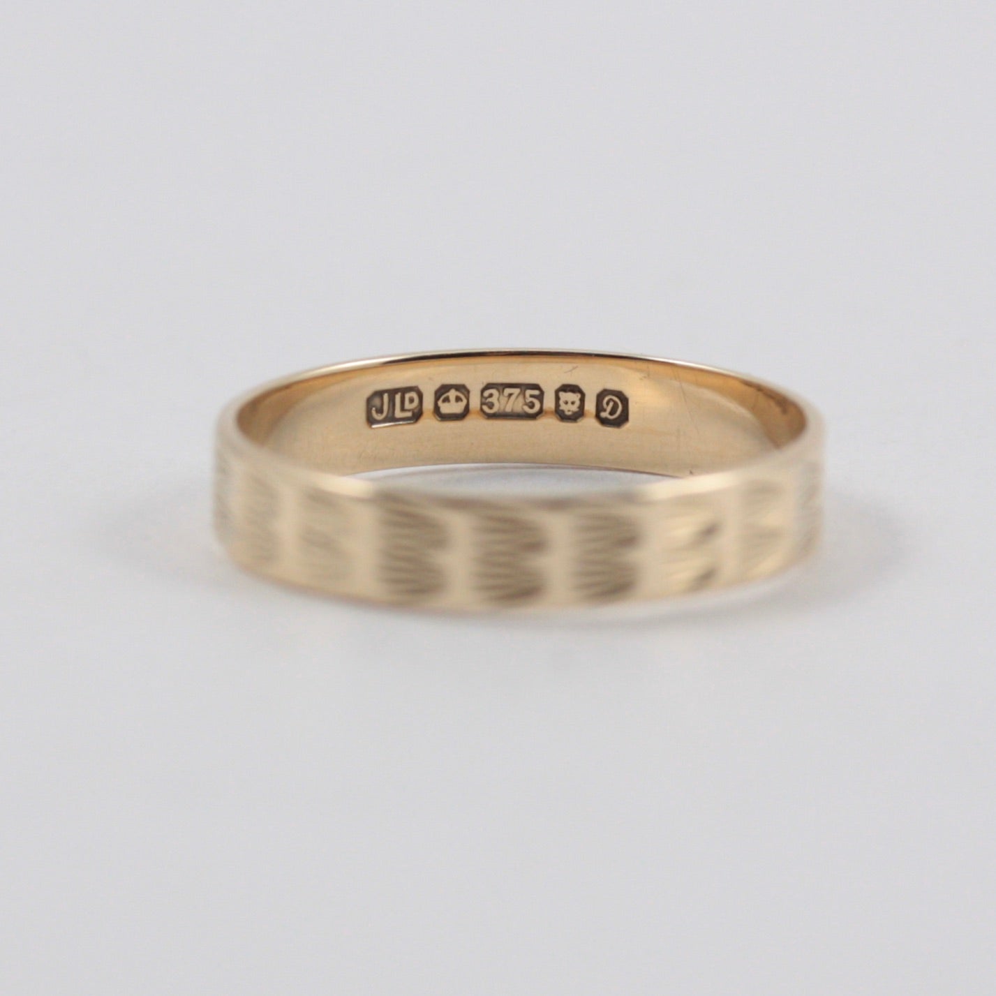 Vintage 9ct Gold Textured Band Ring, 1978