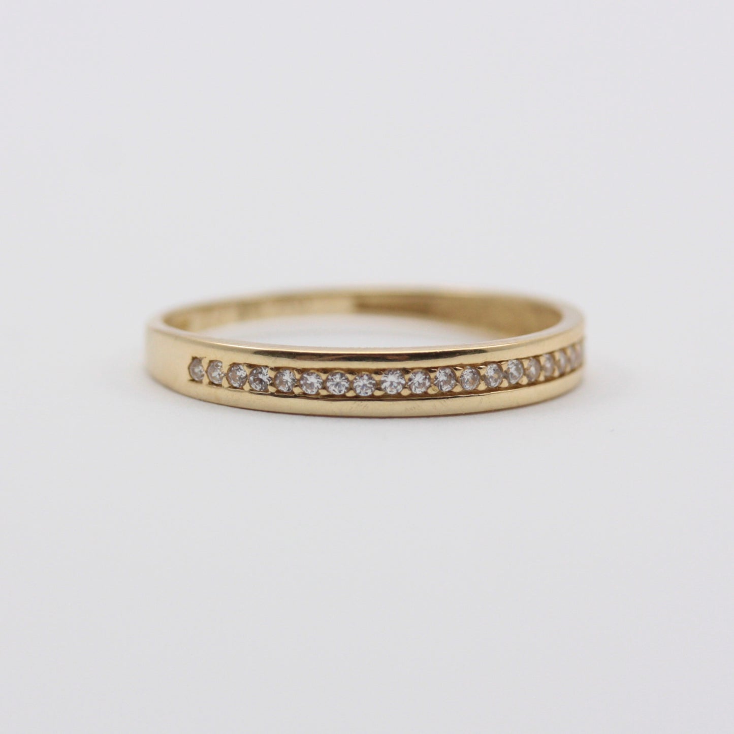 Pre-owned 9ct Gold CZ Half Eternity Ring