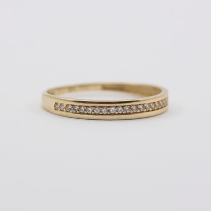 Pre-owned 9ct Gold CZ Half Eternity Ring