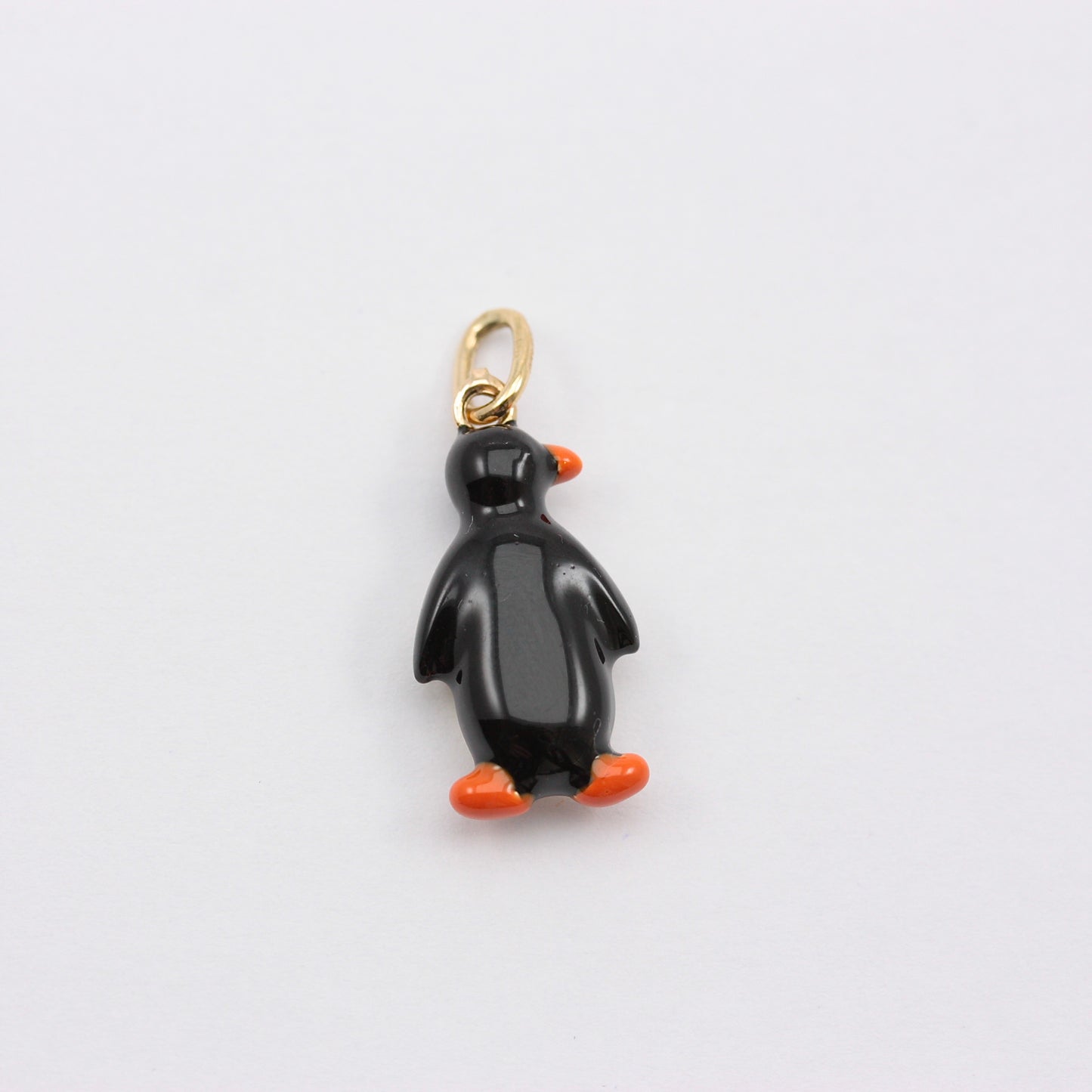 9ct Gold and Enamel Penguin Charm, Italy
