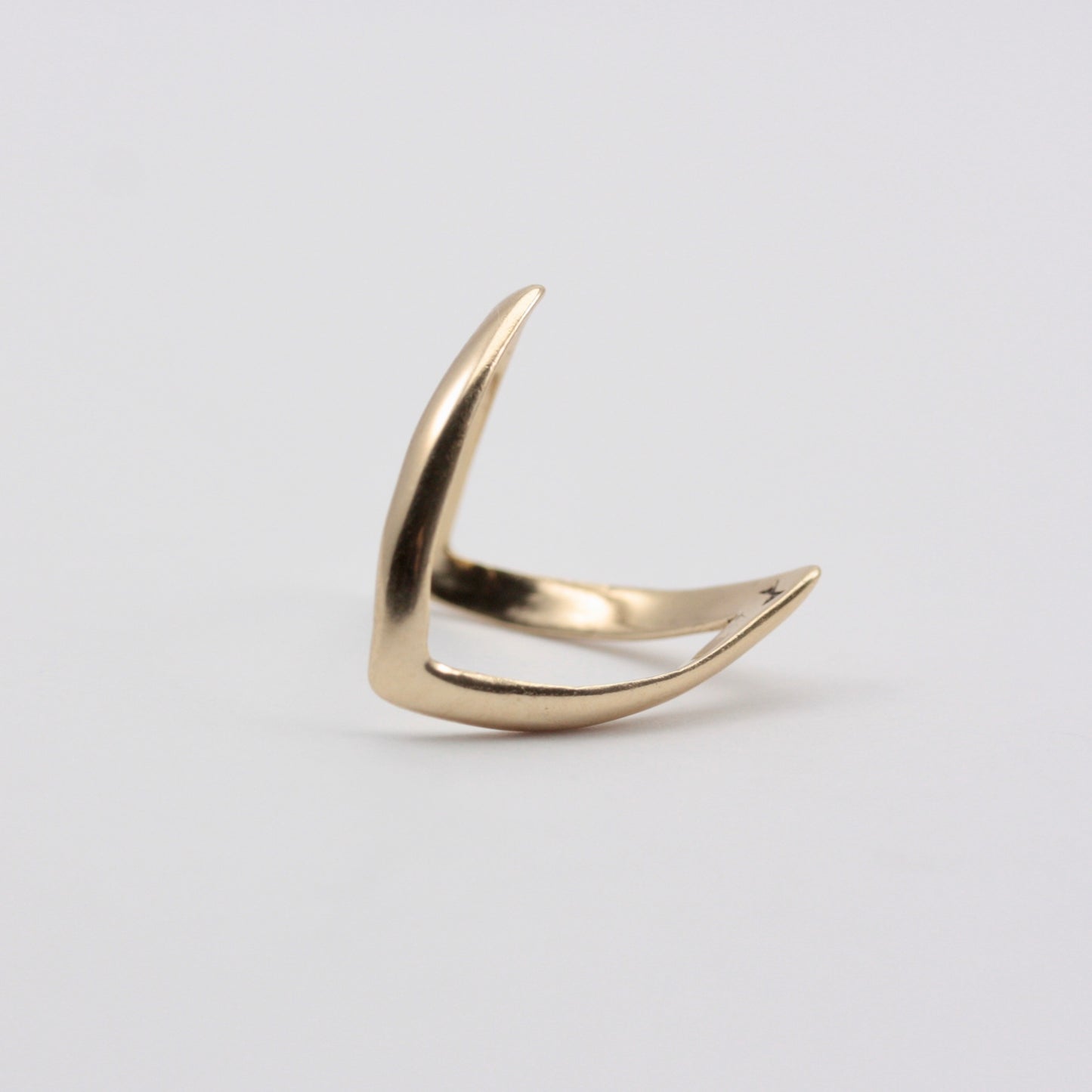 Vintage 9ct Gold Double Wishbone Ring, 1975