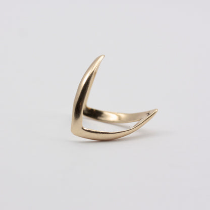Vintage 9ct Gold Double Wishbone Ring, 1975