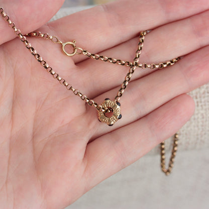 Antique 9ct Yellow Gold Belcher Chain Necklace, 15.5 inches