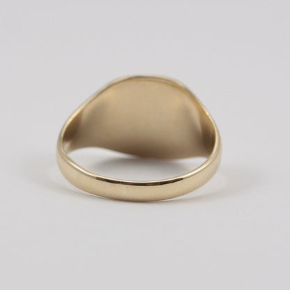 Vintage 9ct Gold Cushion Shaped Signet Ring, 1990