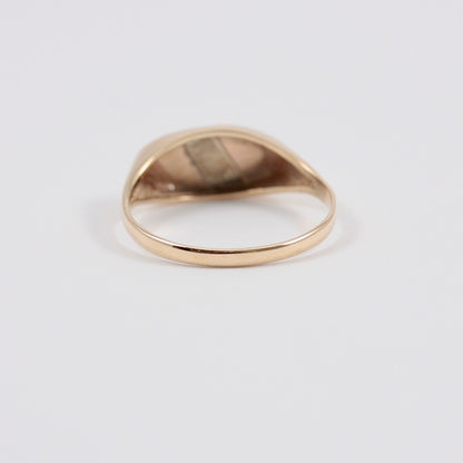 Vintage 9ct Three Colour Gold Signet Ring, 1988
