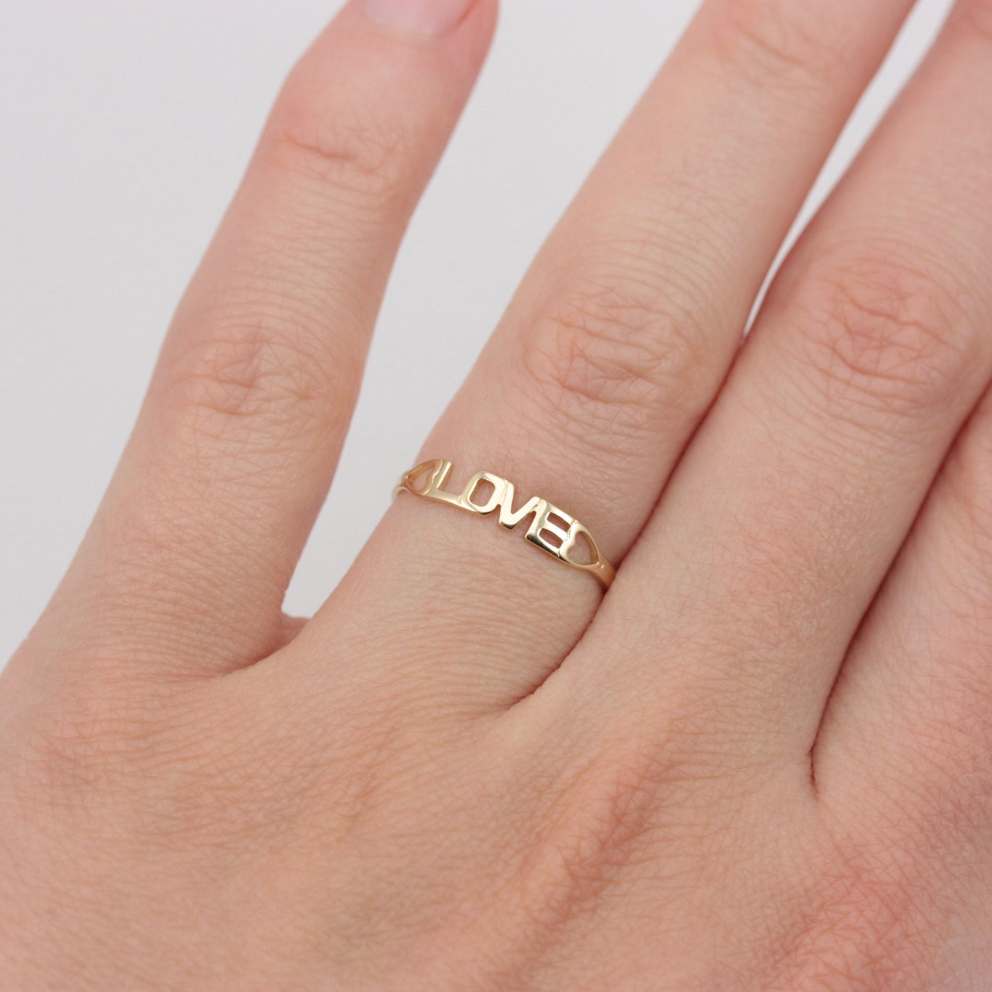 Dainty Vintage 9ct Gold 'LOVE' Ring