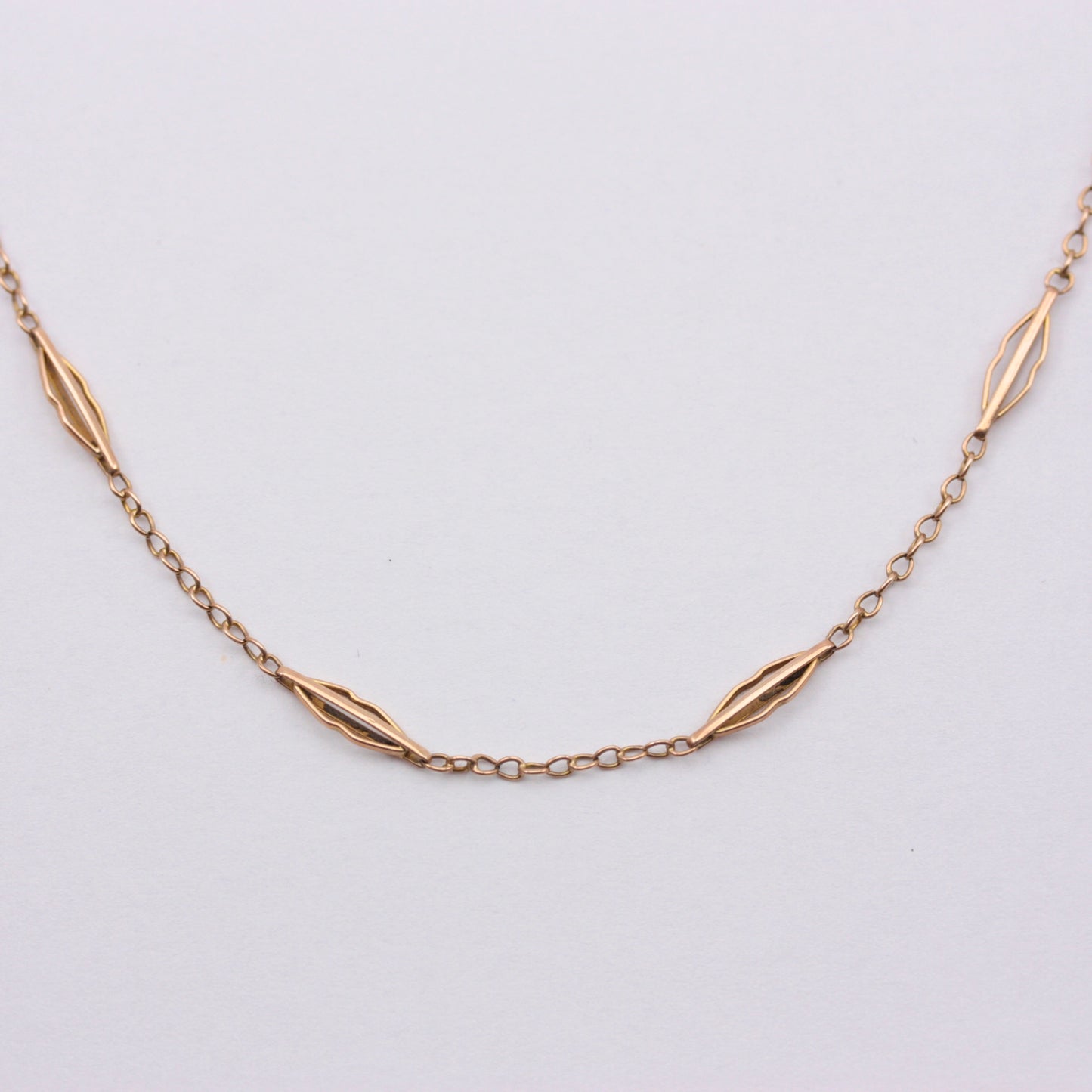Delicate Antique Yellow Gold Fancy Link Necklace