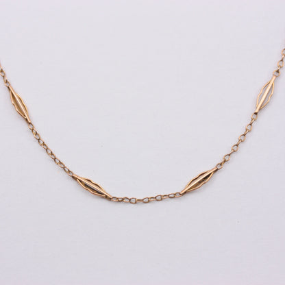 Delicate Antique Yellow Gold Fancy Link Necklace