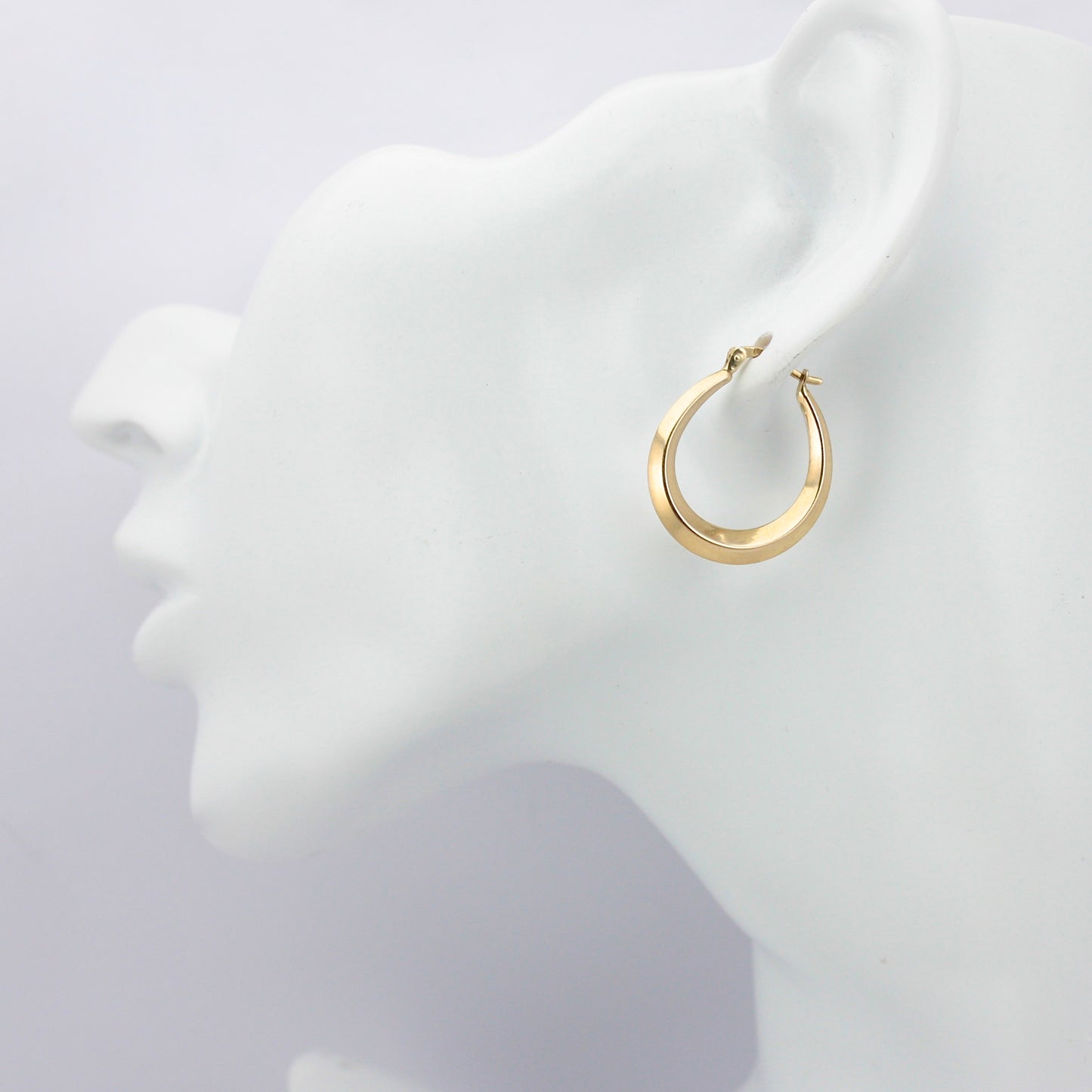 Yellow & White Gold Reversible Hoop Earrings, Medium