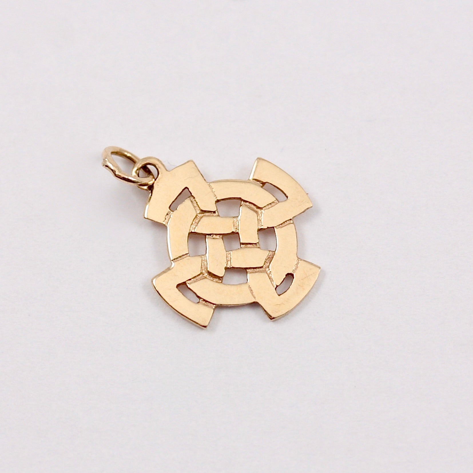 9ct gold irish celtic cross charm
