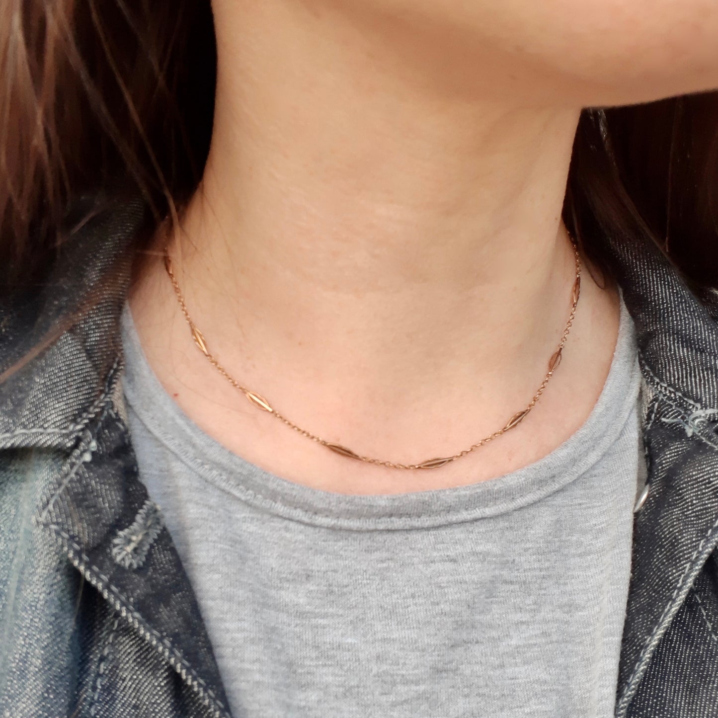 Delicate Antique Yellow Gold Fancy Link Necklace