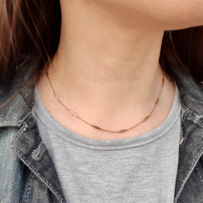 Delicate Antique Yellow Gold Fancy Link Necklace