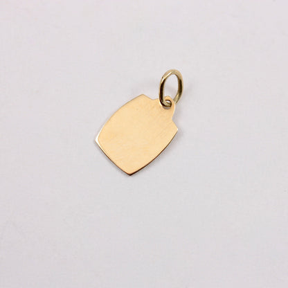 Vintage Tiny 9ct Gold Cherub Plaque Charm, c1970s