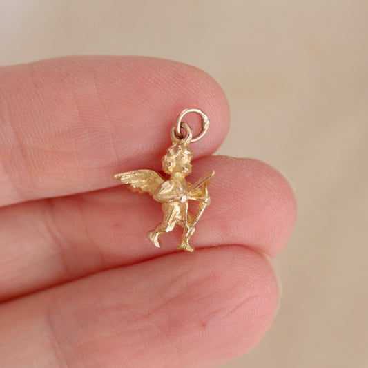 Vintage 9ct Gold Cupid / Cherub Charm, 1960