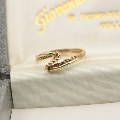 Vintage 9ct Gold Rope Twist Ring, 1979