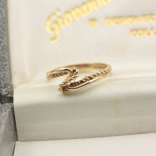 Vintage 9ct Gold Rope Twist Ring, 1979