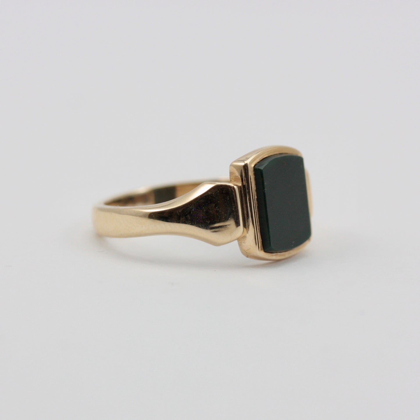 Vintage 9ct Gold Bloodstone Signet Ring, 1965
