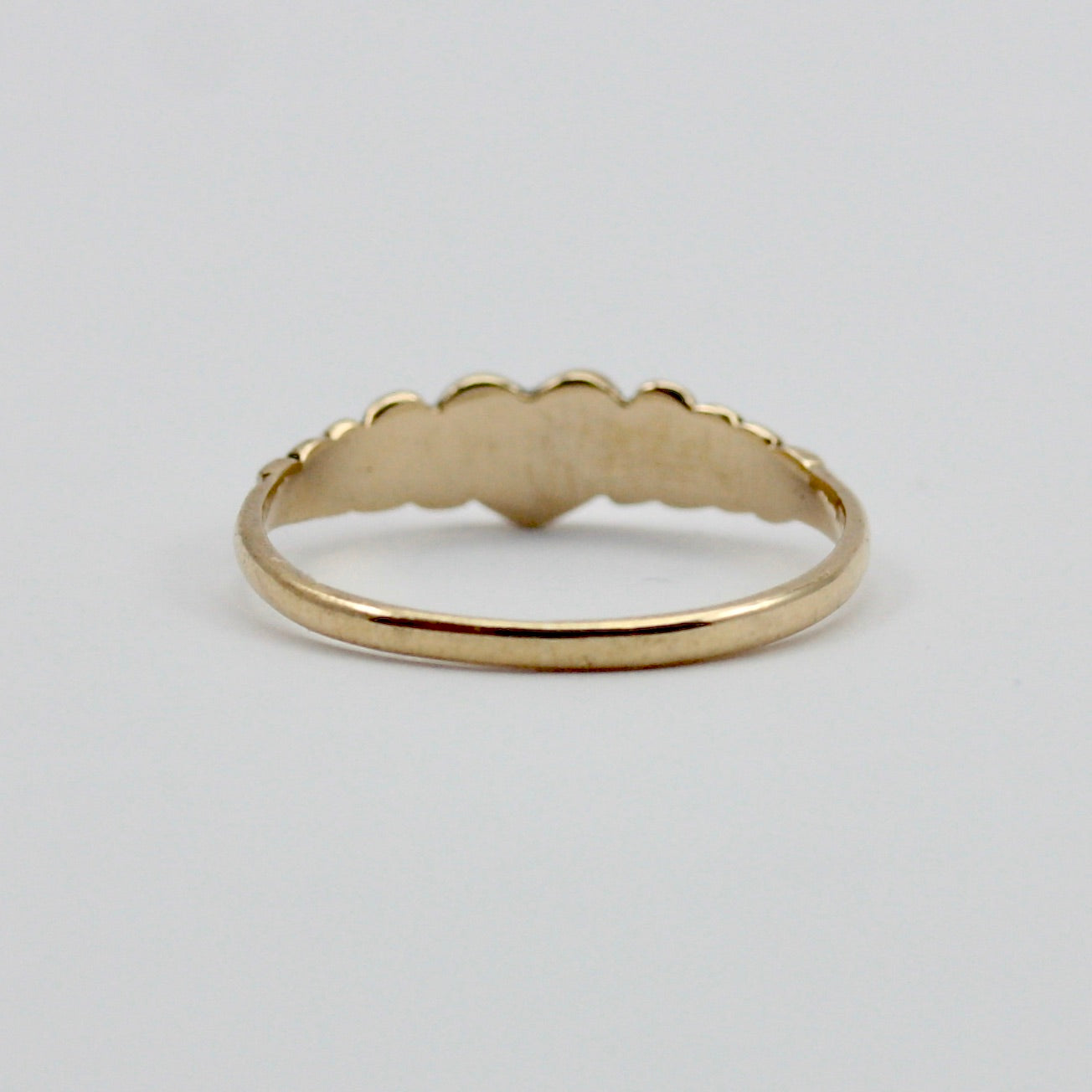 Dainty Vintage 9ct Gold Star Set Diamond Heart Ring, 1990