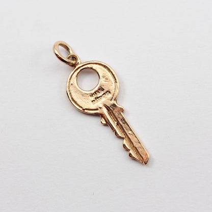 Vintage 9ct Gold Yale Key Charm, 1961