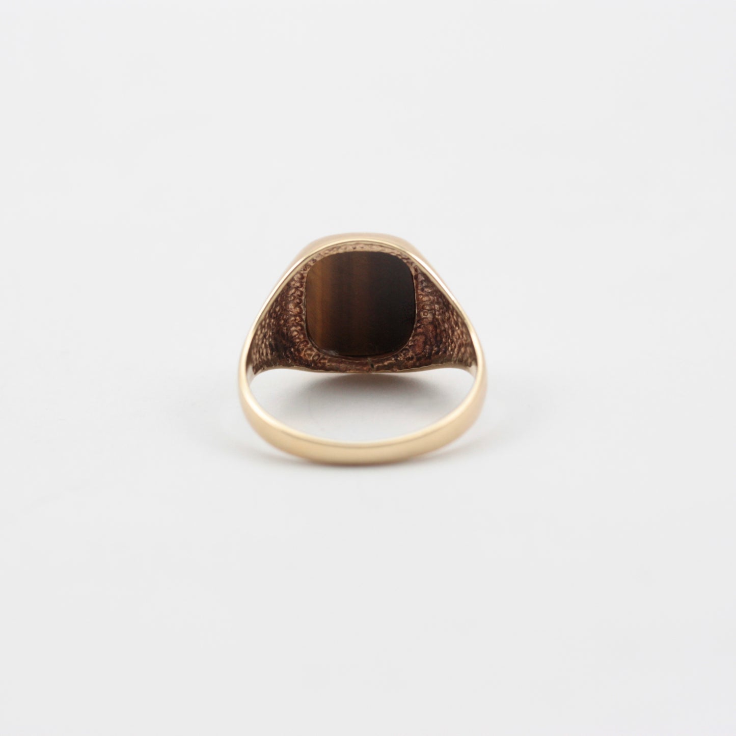 Vintage 9ct Gold Tigers Eye Signet Ring, 1984