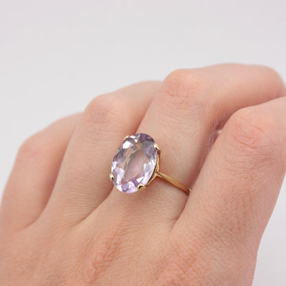 Vintage 9ct Gold Pale Amethyst Cocktail Ring, 1992