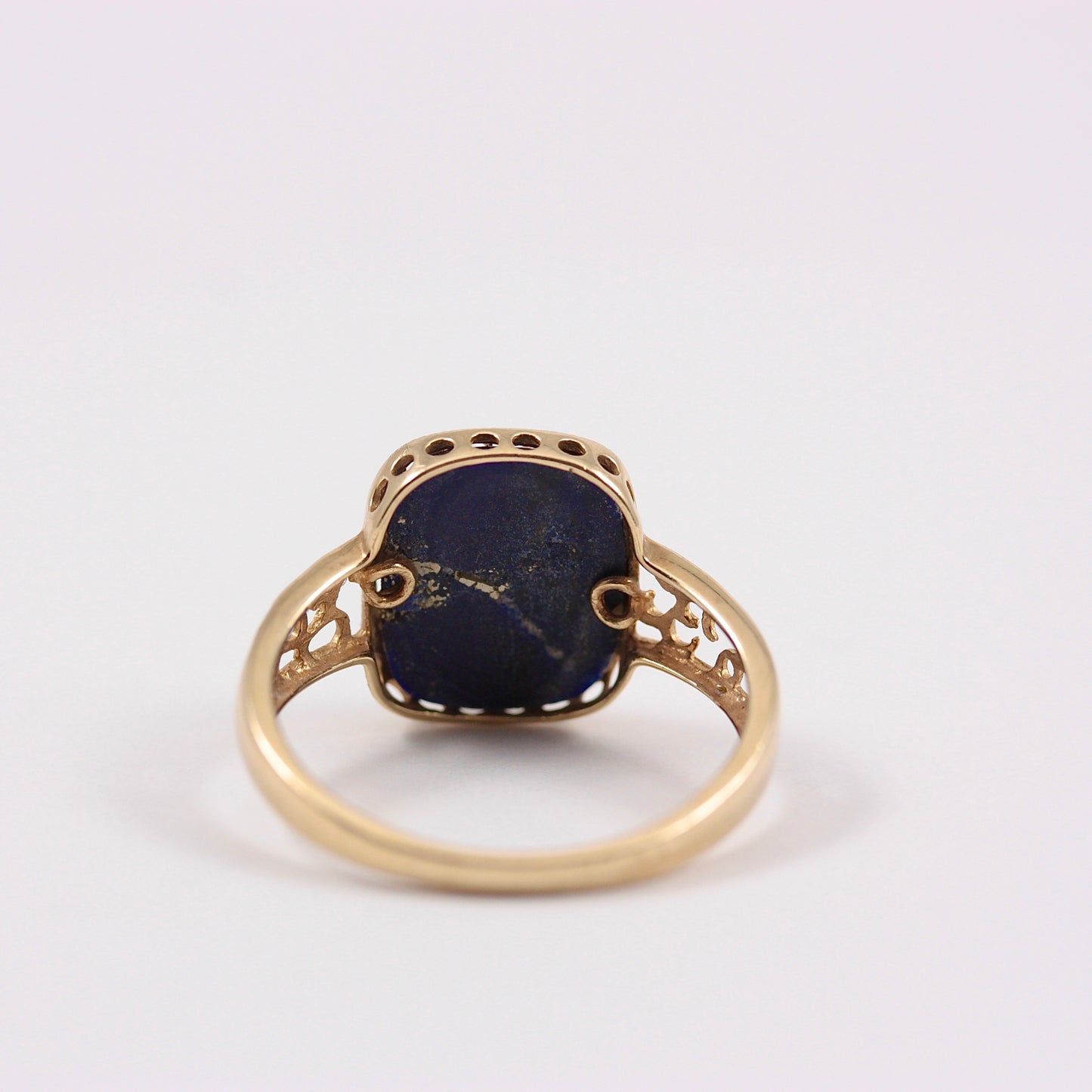 Pre-owned 9ct Gold Lapis Lazuli Diamond Filigree Ring