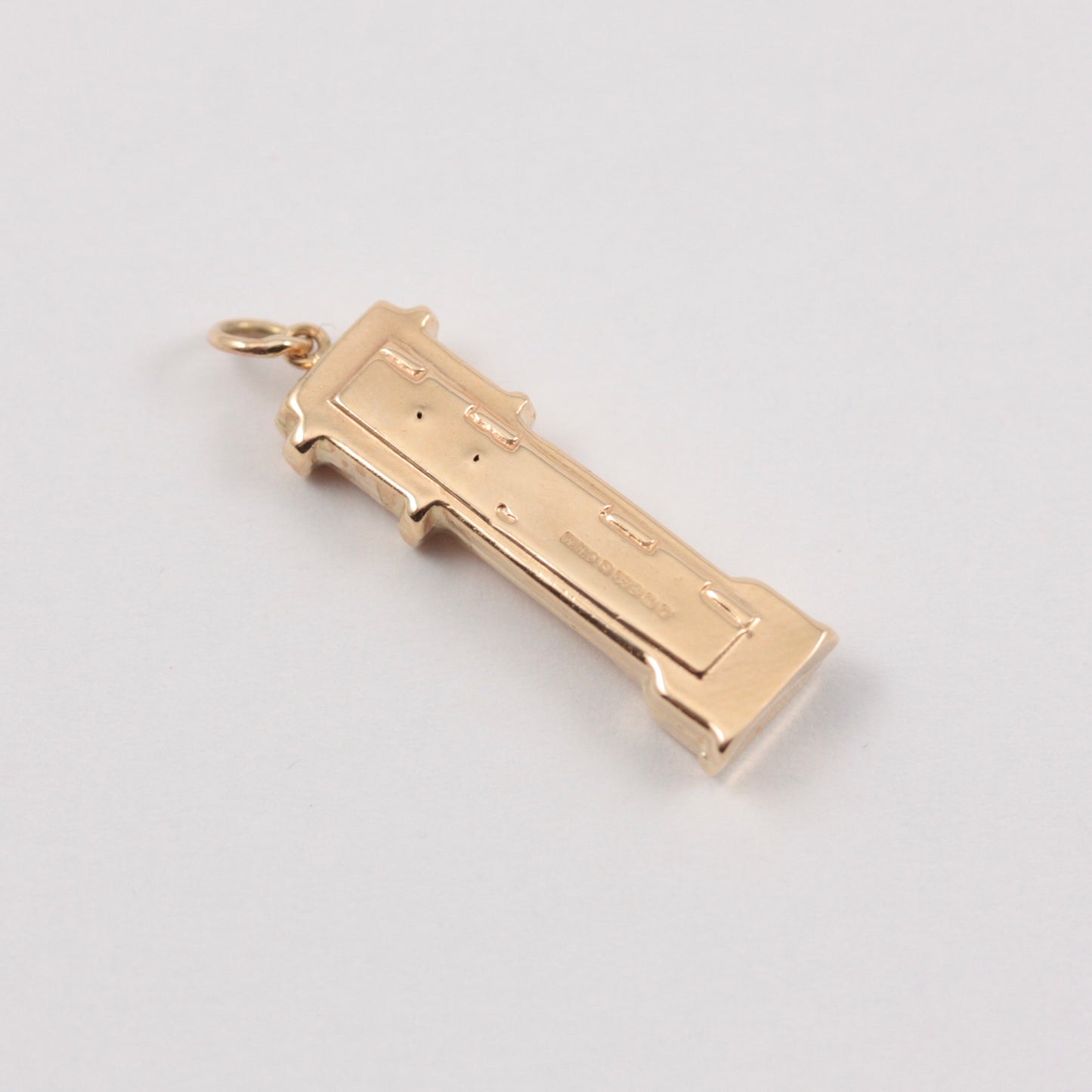 Vintage 9ct Gold Grandfather Clock Charm, 1971